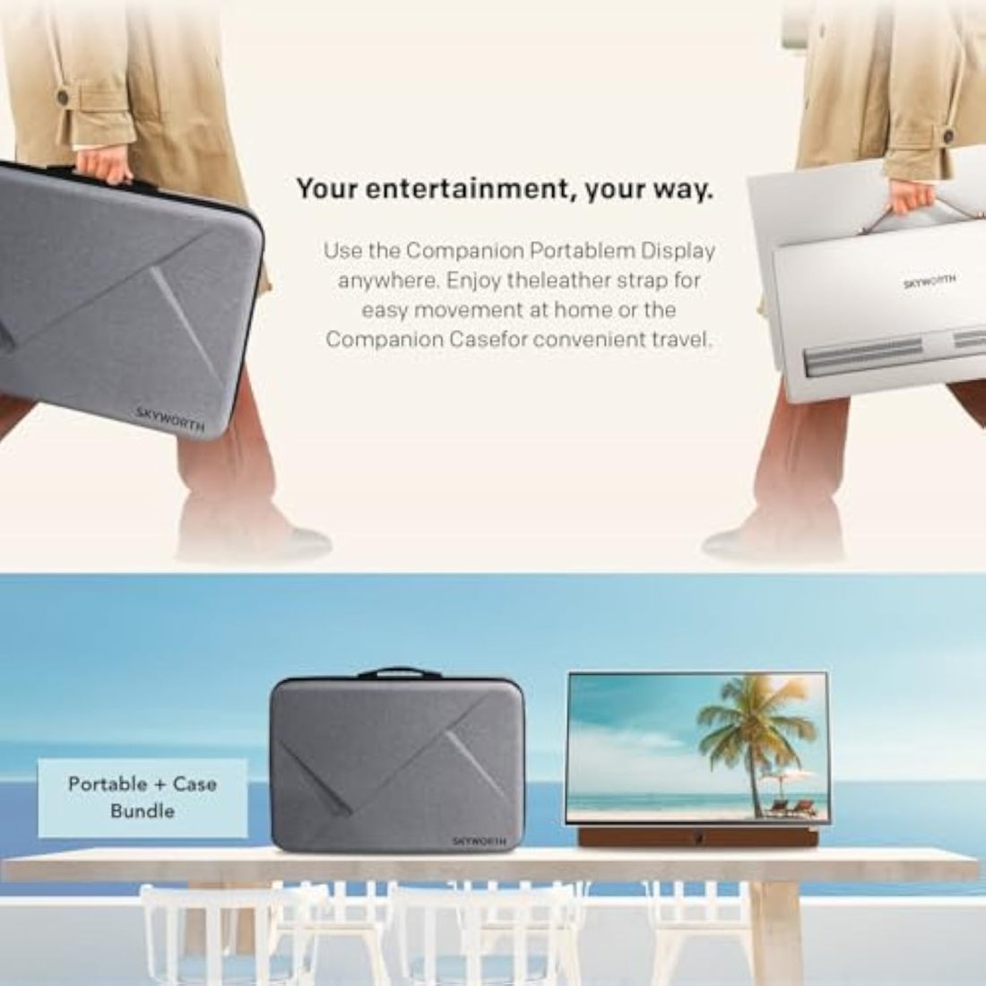 24-Inch Portable Smart Screen with Google TV, 3-Hour Battery