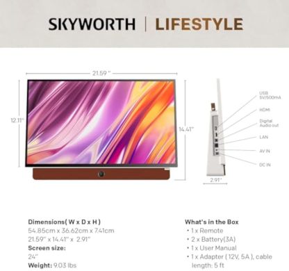 24-Inch Portable Smart Screen with Google TV, 3-Hour Battery