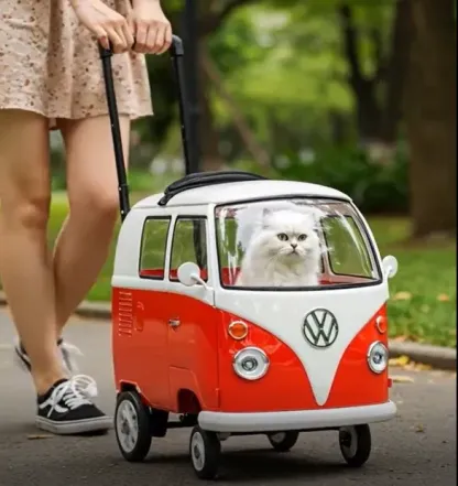 Volkswagen bus shape pet trolley bag