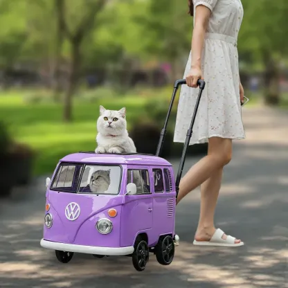 Volkswagen bus shape pet trolley bag