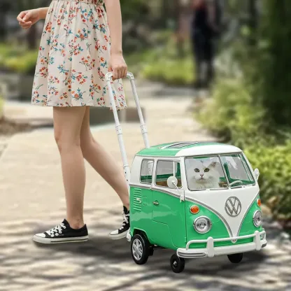Volkswagen bus shape pet trolley bag