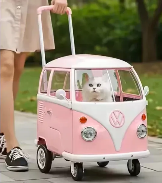 Volkswagen bus shape pet trolley bag