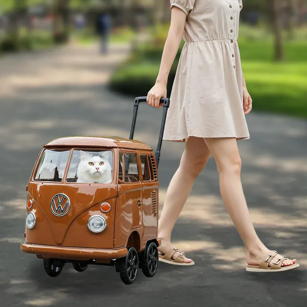 Volkswagen bus shape pet trolley bag