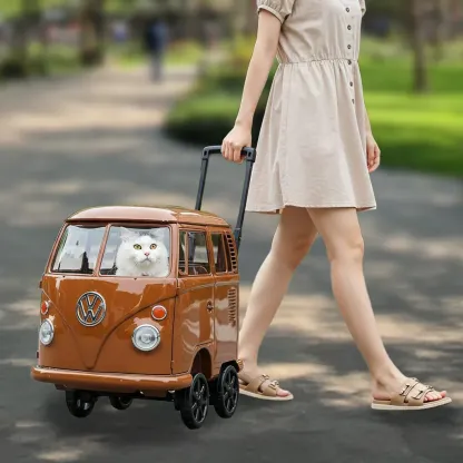 Volkswagen bus shape pet trolley bag