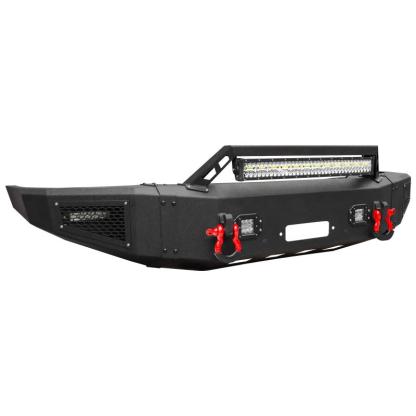 Heavy-duty Steel Front Bumper for 2017-2022 Ford F250/F350/F450/F550 with Winch Plate & LED Lights & D-Rings & Sensor Holes