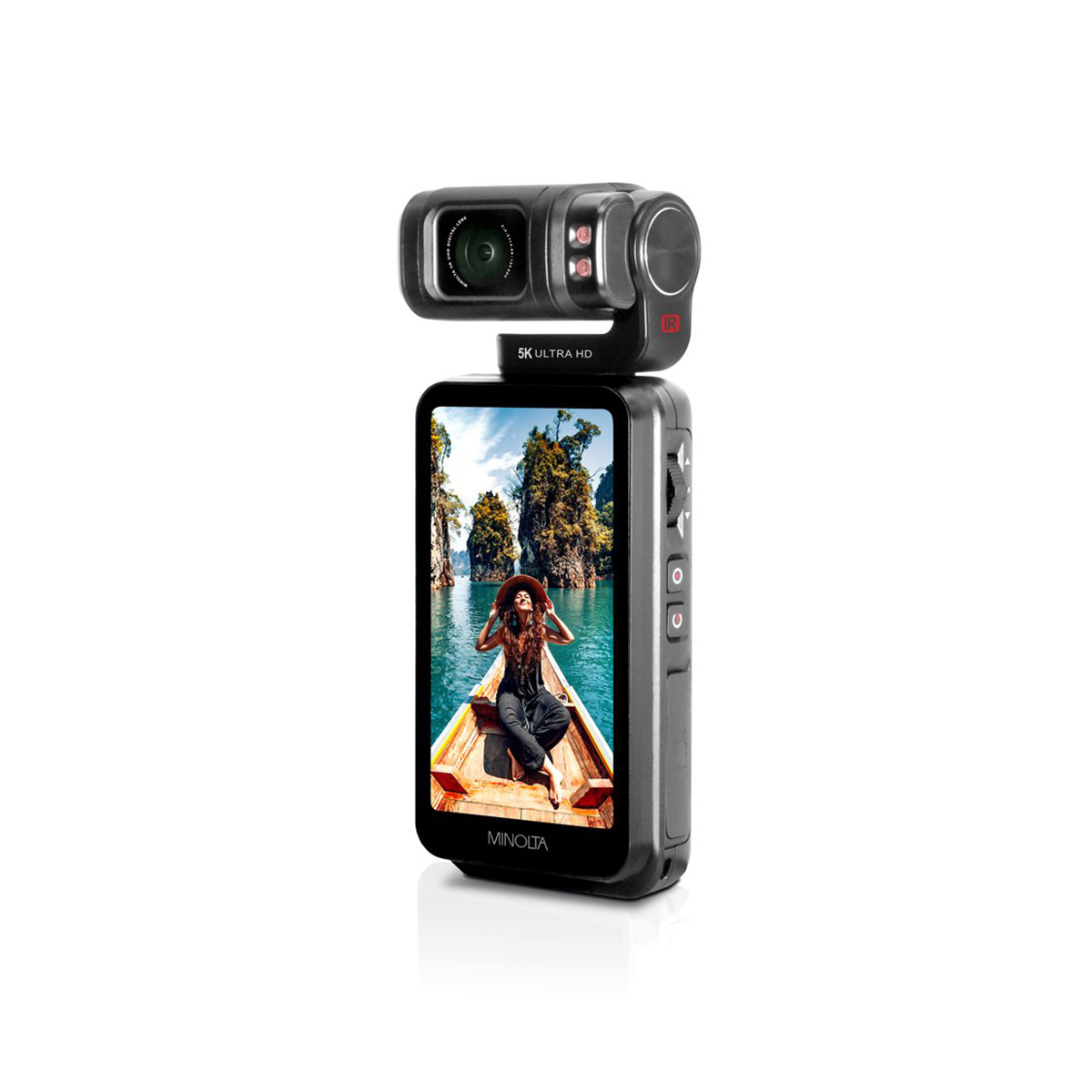 📷MN5KGP1 20MP 5K Ultra HD Wi-Fi Handheld Pocket Camcorder with Motorized Tilting Lens Head
