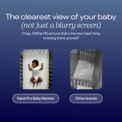 the clearest view of your baby (not just a blurry screen) - crisp, 1080p HD picture that's the next best thing to being there yourself. Comparing Pro Baby Monitor with other brands for quality