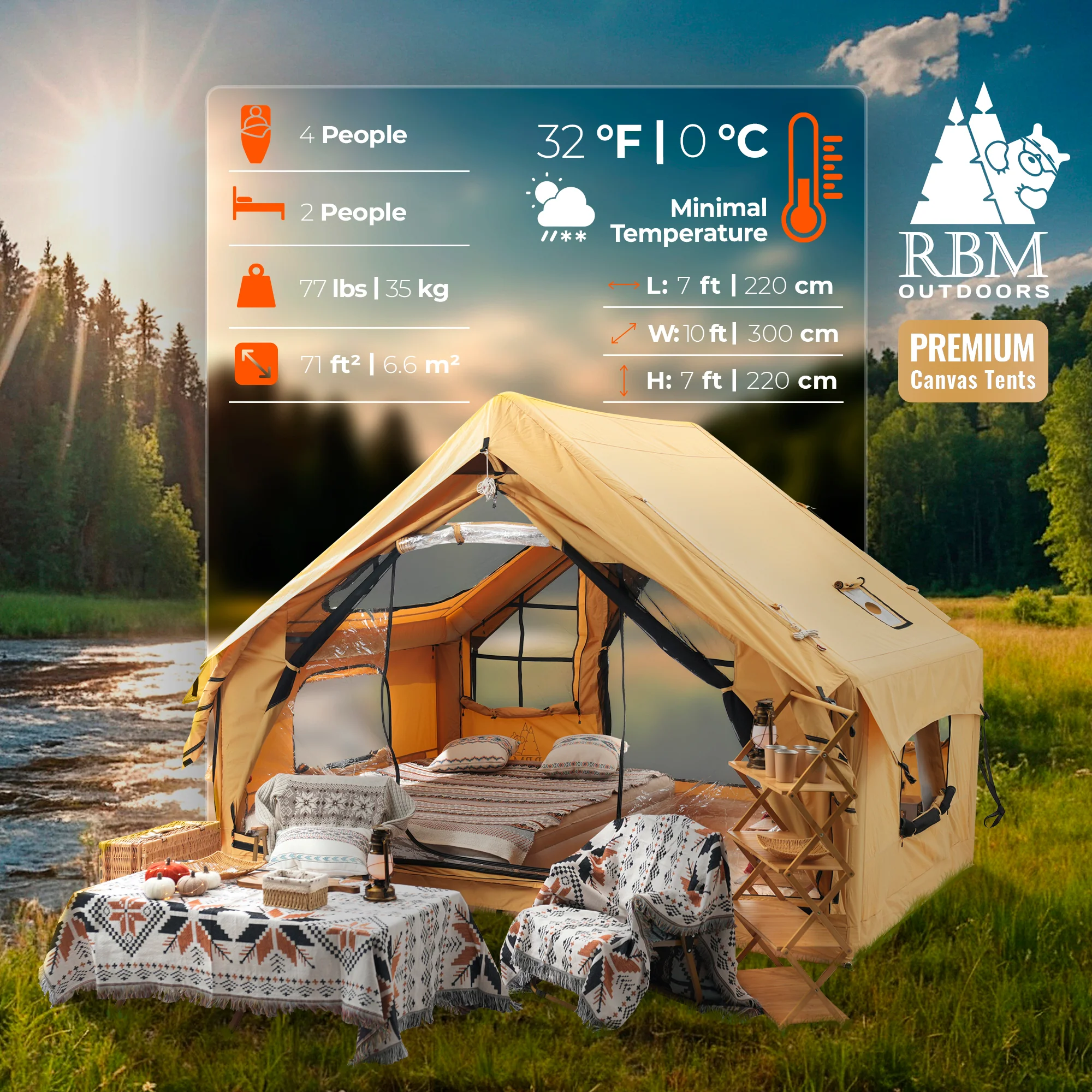 ⛺️RBM Inflatable tent Panda Medium for 1-4 person