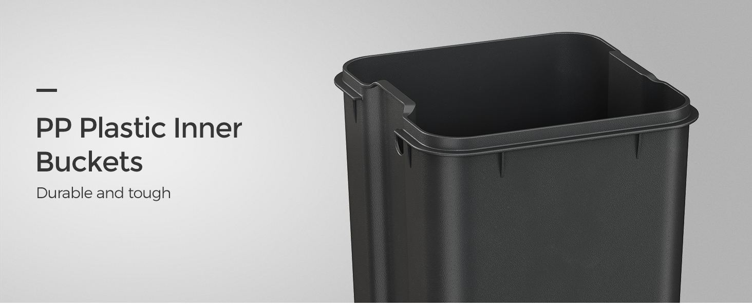 SONGMICS 2 x 8 Gal Garbage Can for Kitchen with 15 Trash Bags