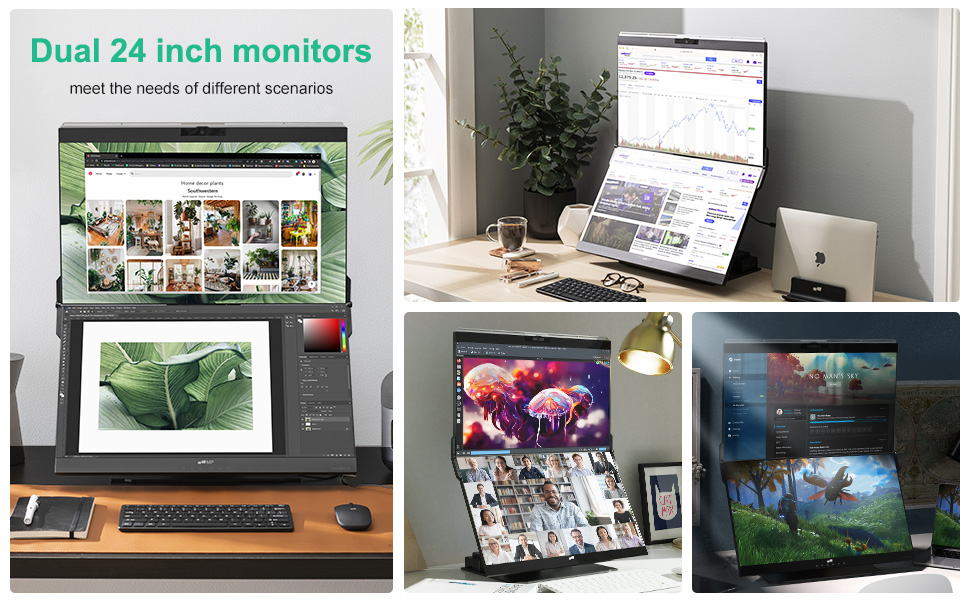 dual 24 inch monitors meet the needs of different scenarios