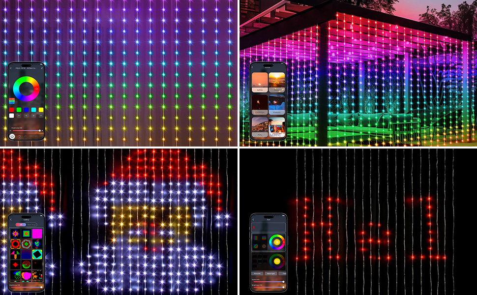 Christmas curtain lights