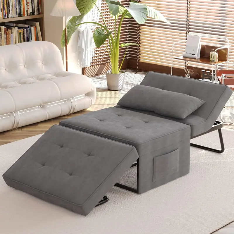sofa bed chair bed sleeper couch 4in 1 multi function folding   with slide storagepocket for living room bedroom hallway details 3