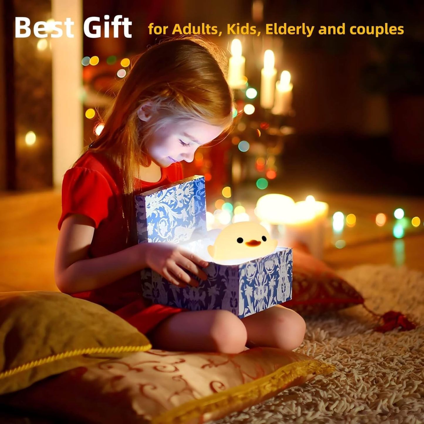 Cute Duck LED Night Light – Rechargeable & Touch-Sensitive