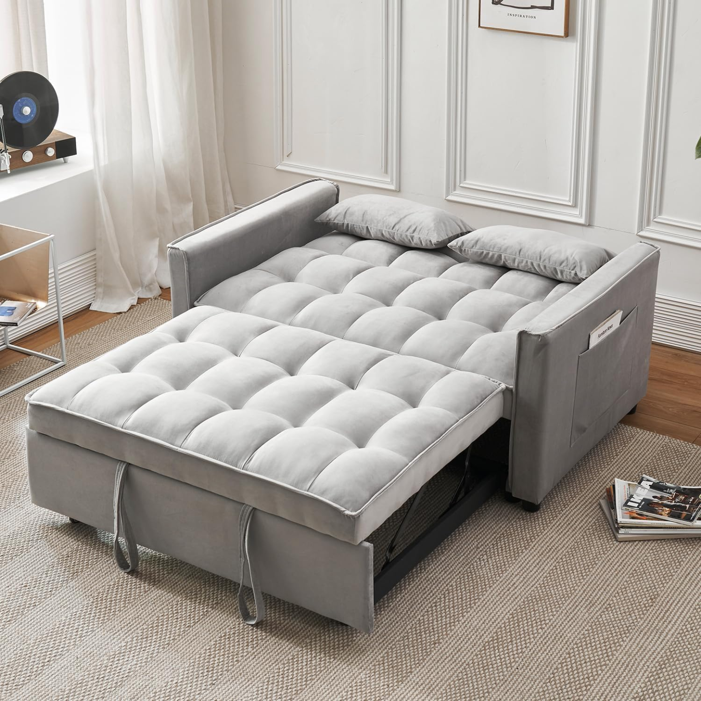 🛋3-in-1-Sofabett aus Samt