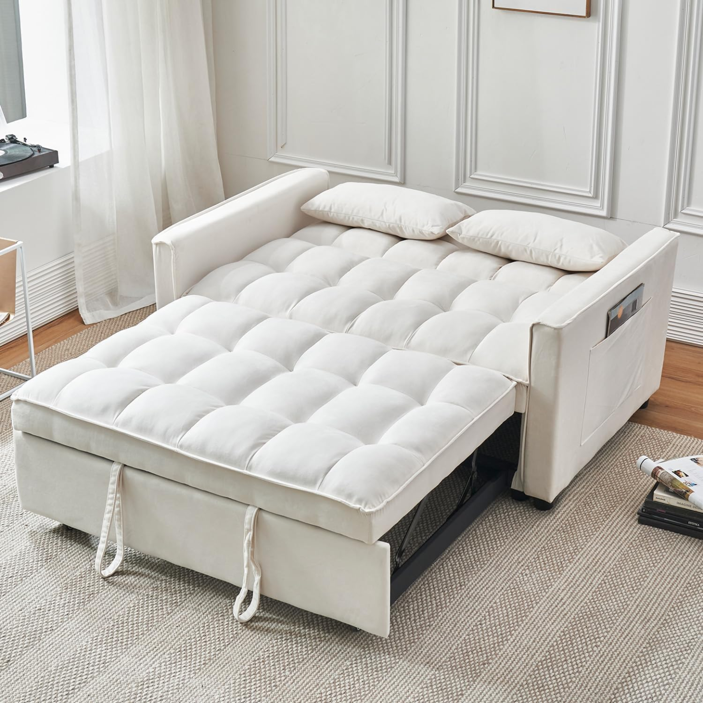 🛋3-in-1-Sofabett aus Samt