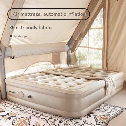 💨Double inflatable bed with built-in air pump for one-touch inflation and deflation, supports up to 300kg, measures 200x150x40cm.