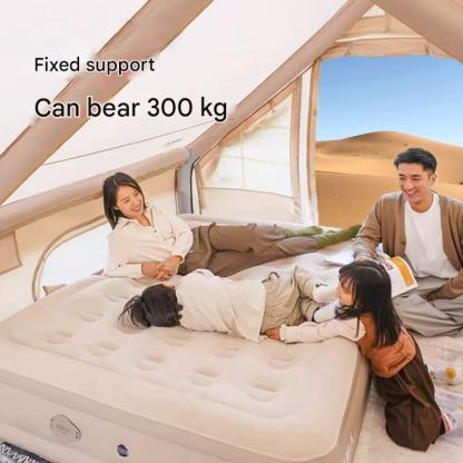 💨Double inflatable bed with built-in air pump for one-touch inflation and deflation, supports up to 300kg, measures 200x150x40cm.
