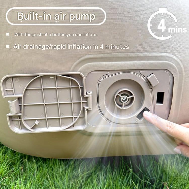 💨Double inflatable bed with built-in air pump for one-touch inflation and deflation, supports up to 300kg, measures 200x150x40cm.