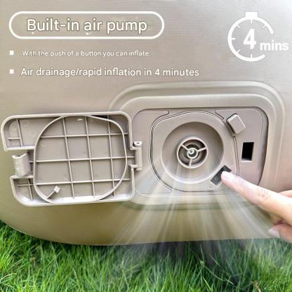 💨Double inflatable bed with built-in air pump for one-touch inflation and deflation, supports up to 300kg, measures 200x150x40cm.