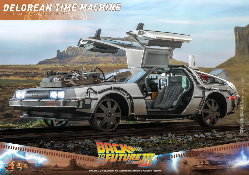 🚘Movie Masterpiece Back to the Future PART3 Delorean Time Machine 1/6 Scale Model