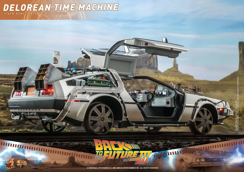 🚘Movie Masterpiece Back to the Future PART3 Delorean Time Machine 1/6 Scale Model