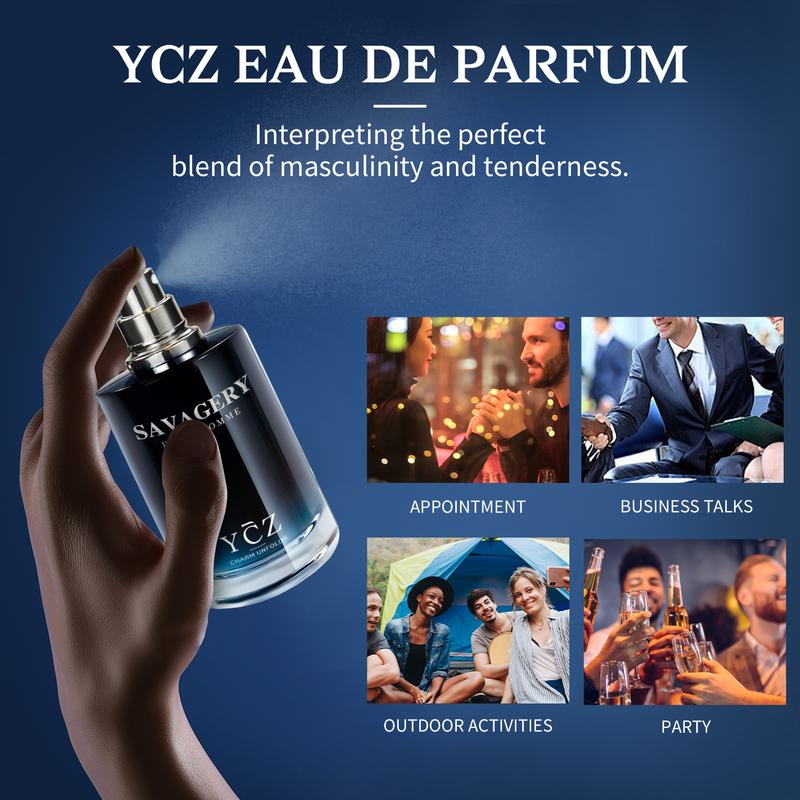 YCZ  Savagery Men's Eau De Parfum New Round Box Packaging,1.7oz(50ml),Long Lasting EDP Men.