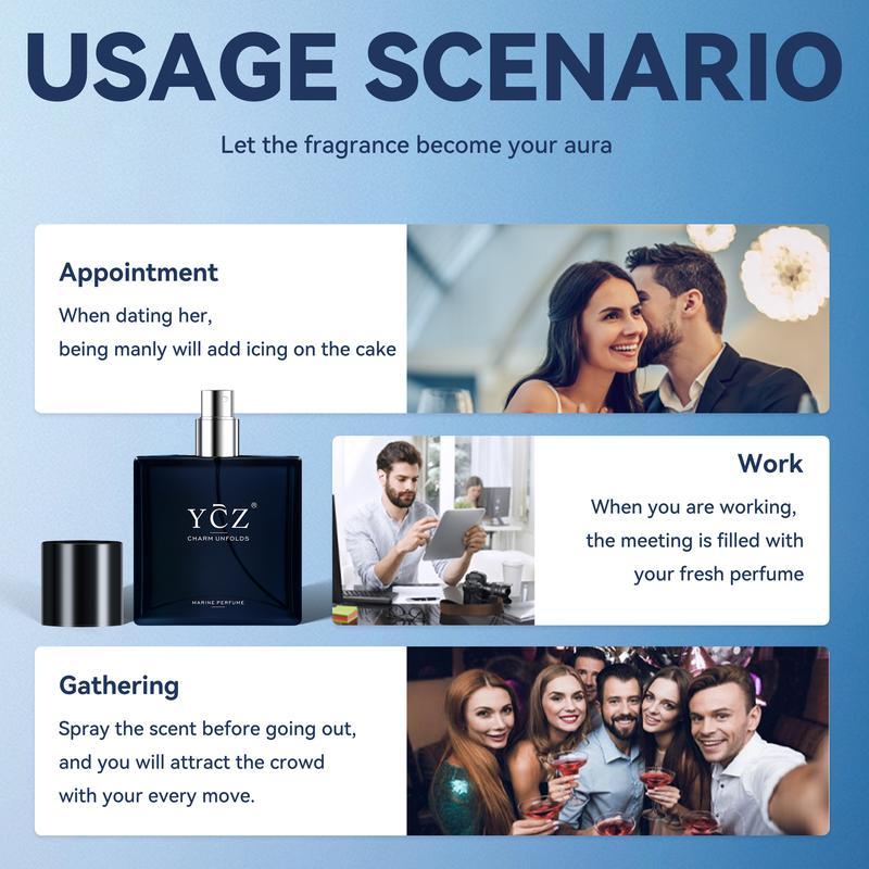 YCZ Midnight Marine Man Cologne, Long Lasting Men perfume,Men's cologne , Gift,1.7oz(50ml)
