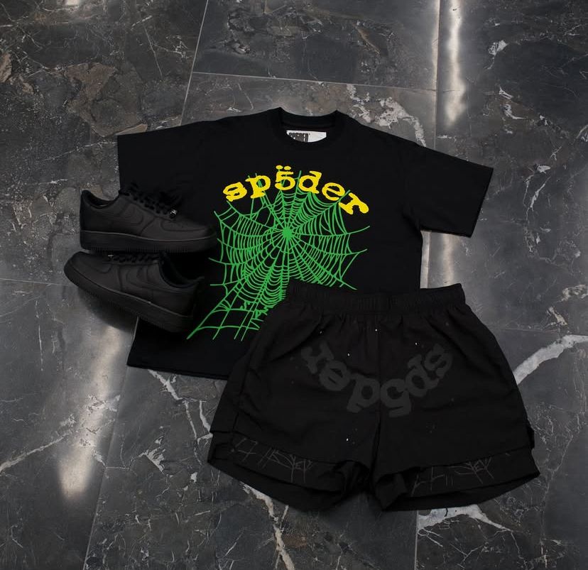 Sp5der T-Shirt And Shorts Co-Ord