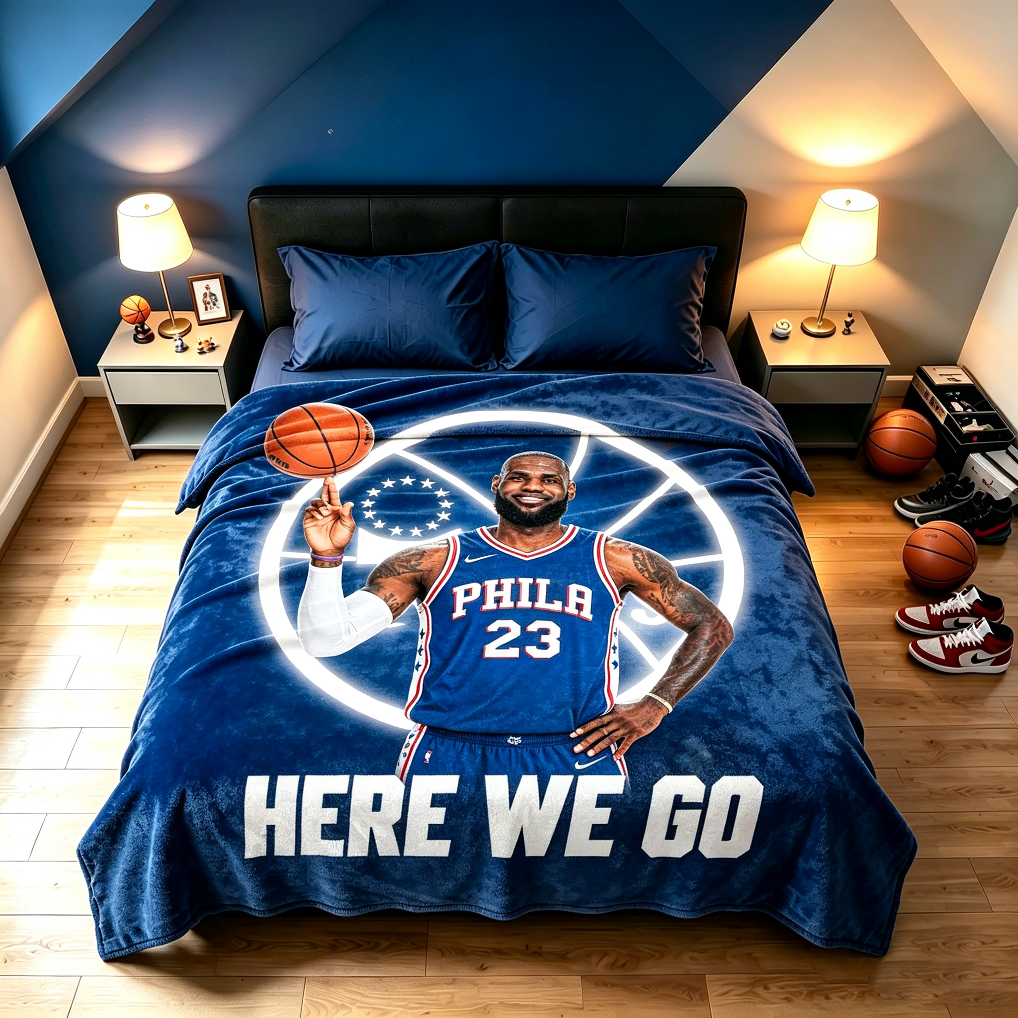 76ers James-themed blanket