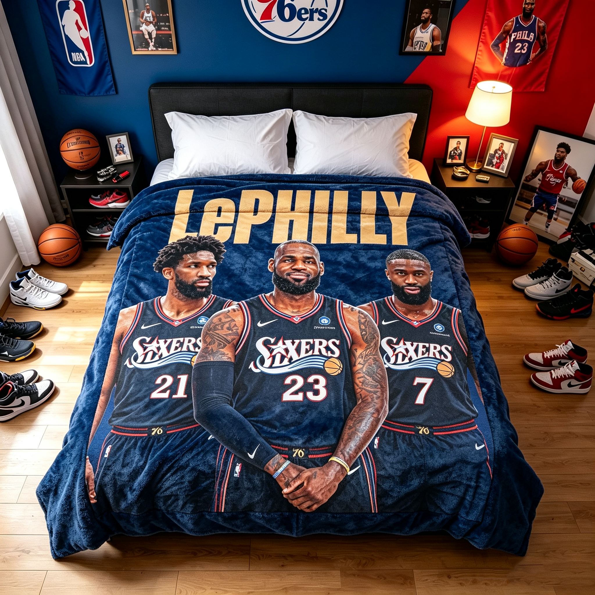76ers James-themed blanket