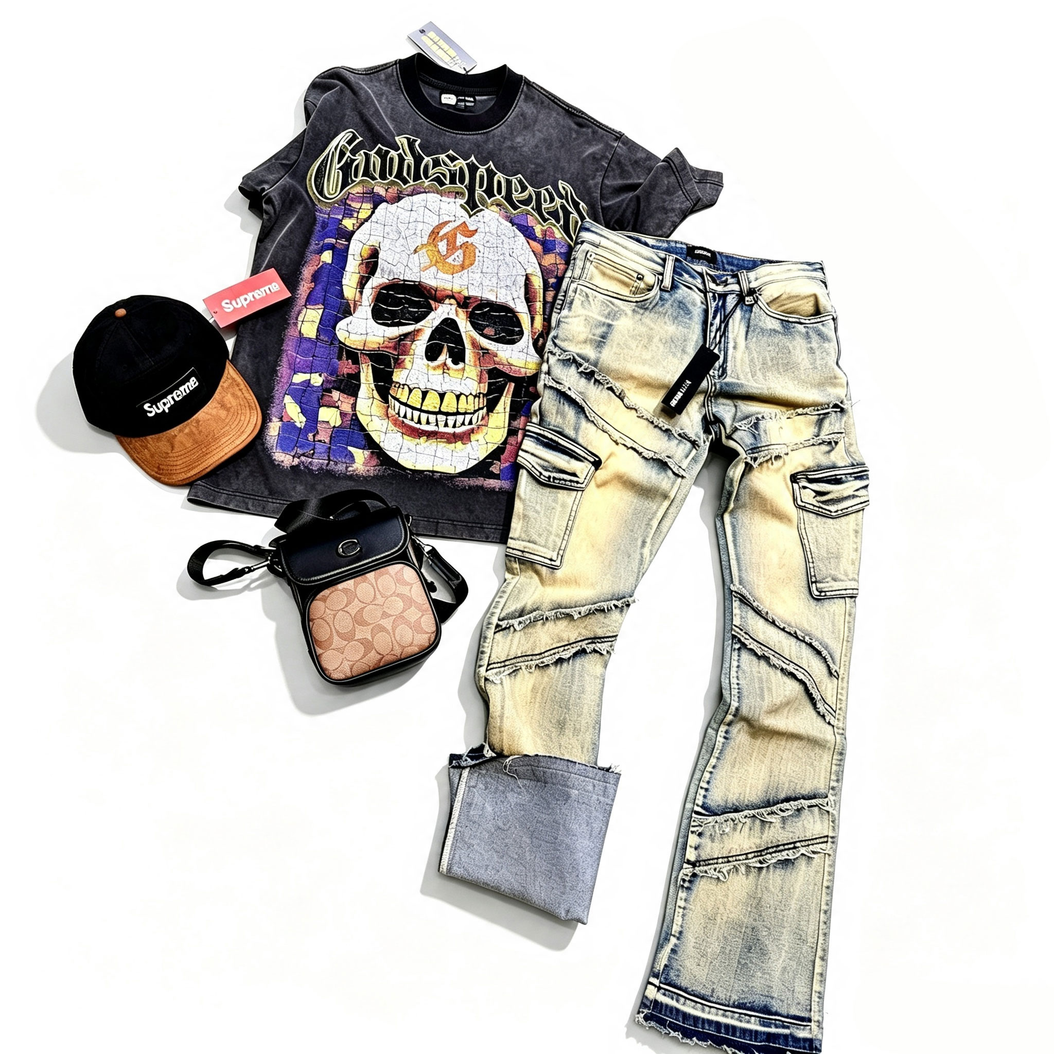 Hellstar T-Shirt Set Short Sleeve Tee and Pants Two Piece Outfits