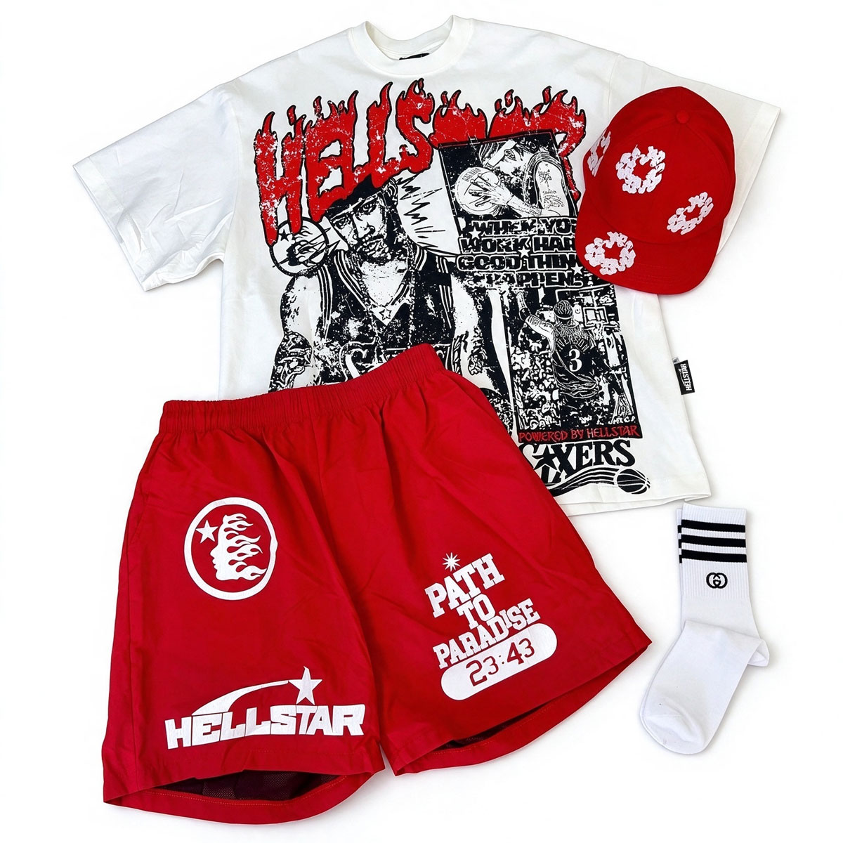 Hellstar Basketball Star T-Shirt And Shorts Co-Ord