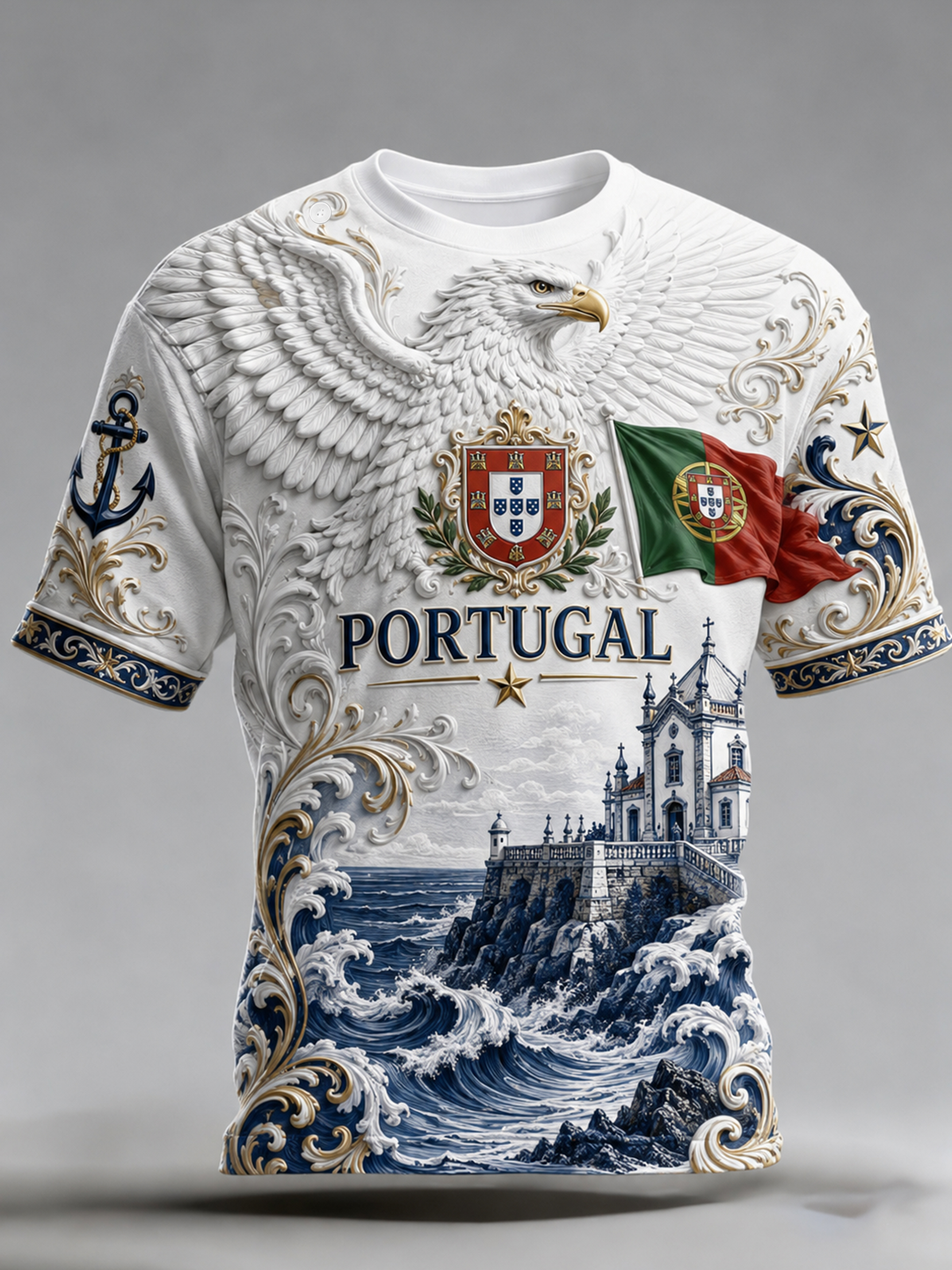 Men's Portugal Football Fan Art Print T-Shirt