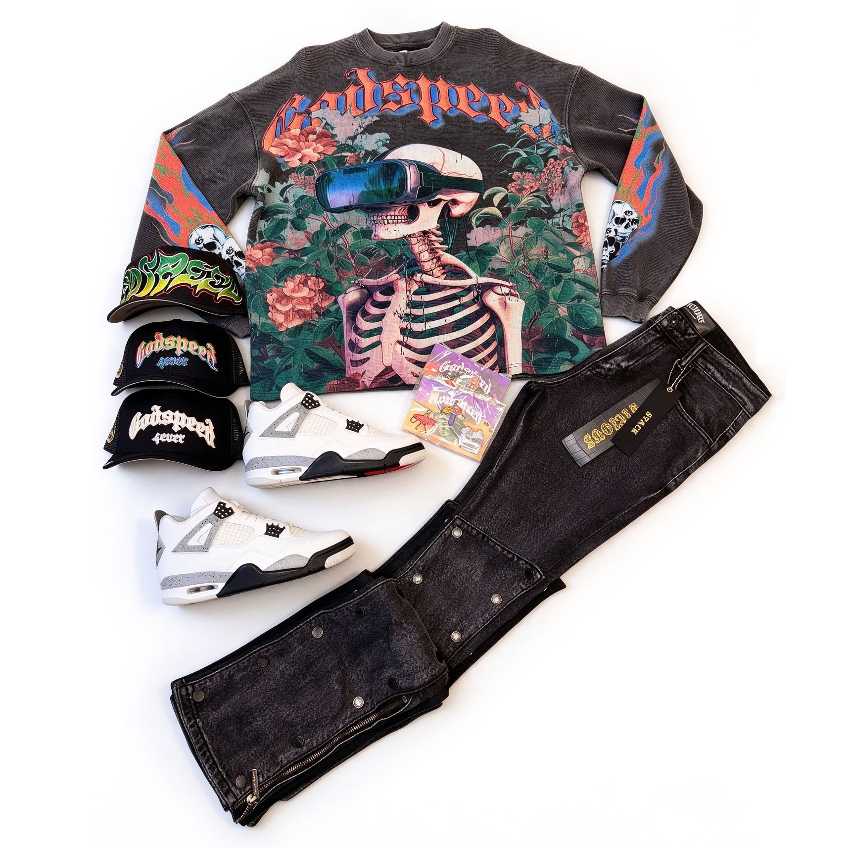 GodSpeed Sweatshirt Jean Pants Sets 