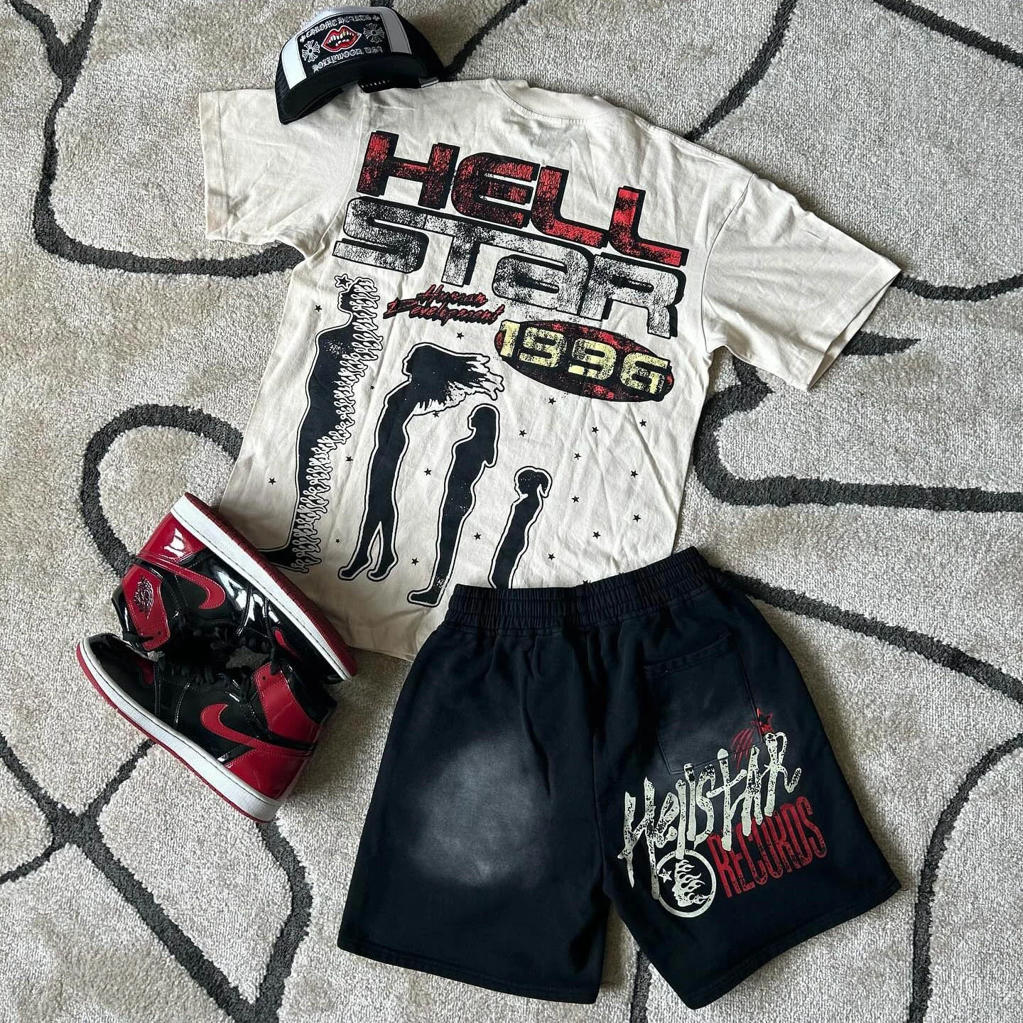 Hellstar T-Shirt And Shorts Co-Ord