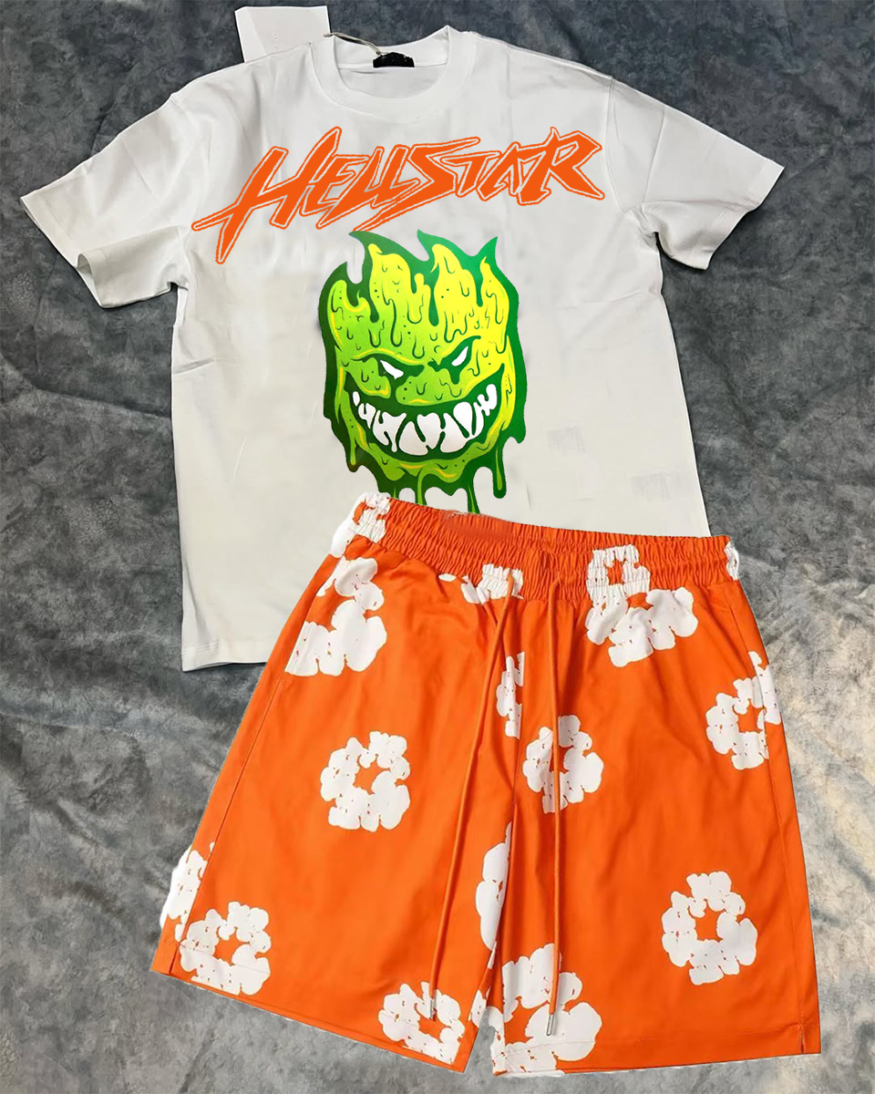 2025 New Limited edition Hellstar T-Shirt And Shorts Co-Ord