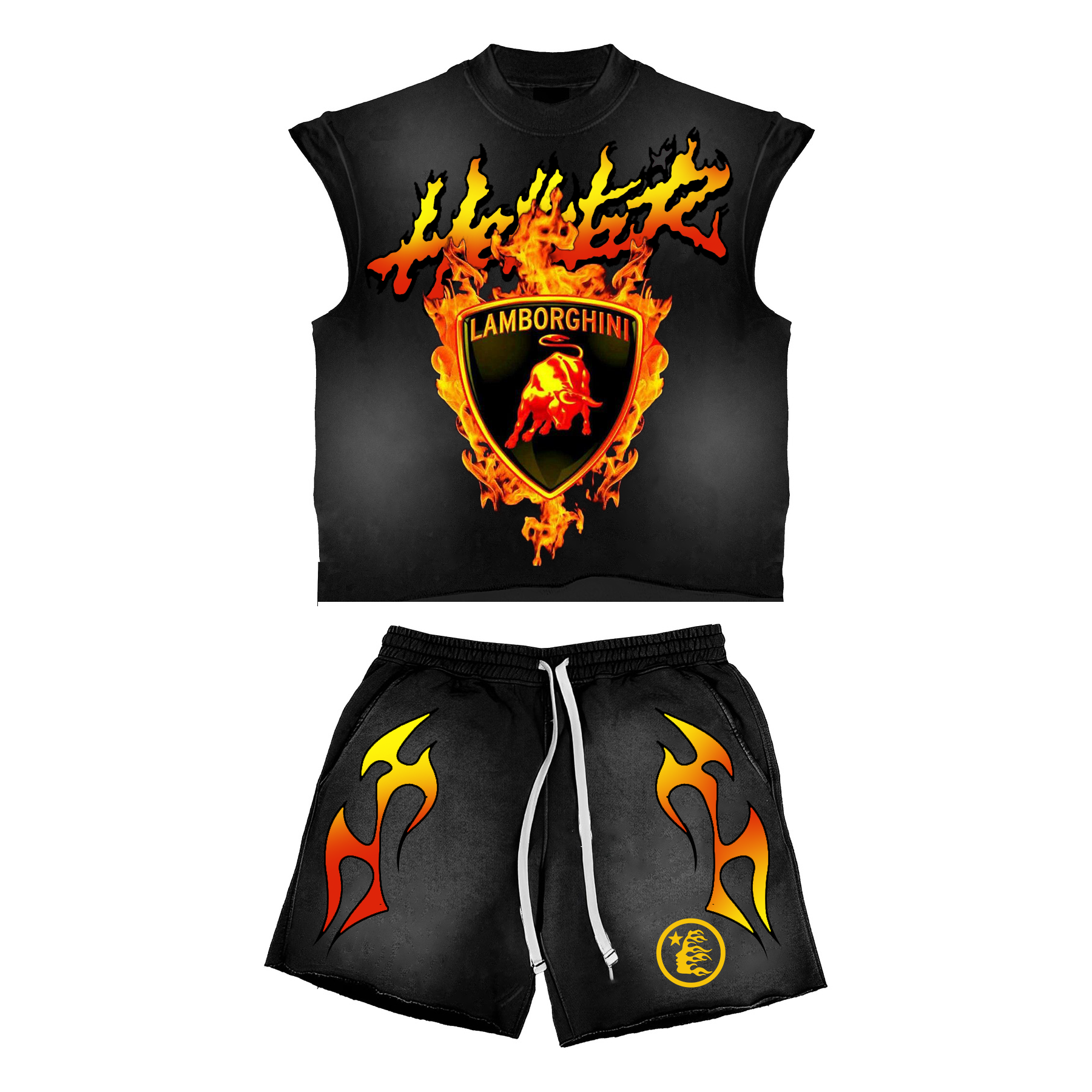 Hellstar Sleeveless Tank Top Shorts Set Two Pieces Set Outfits