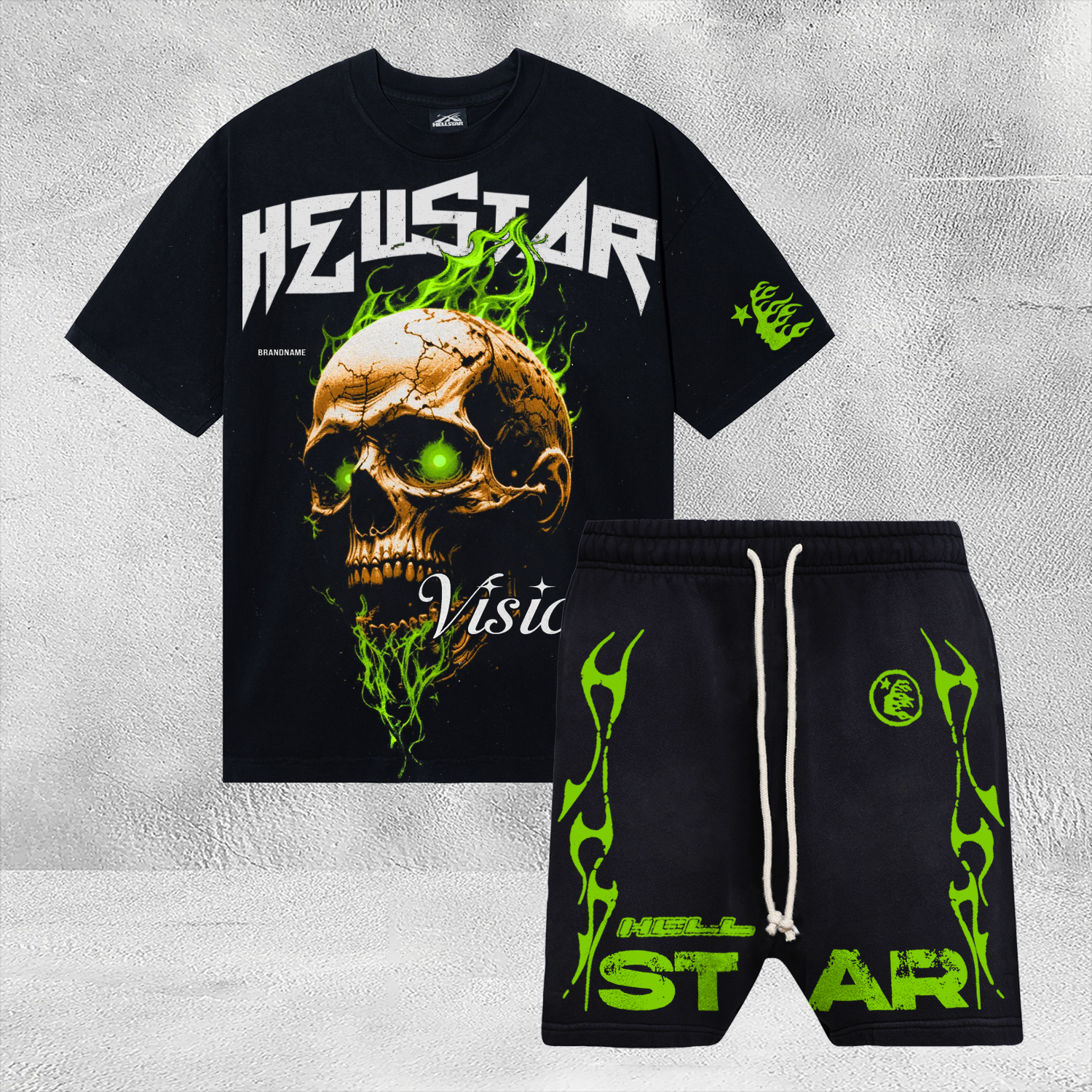 2025 New Limited edition Hellstar T-Shirt And Shorts Co-Ord