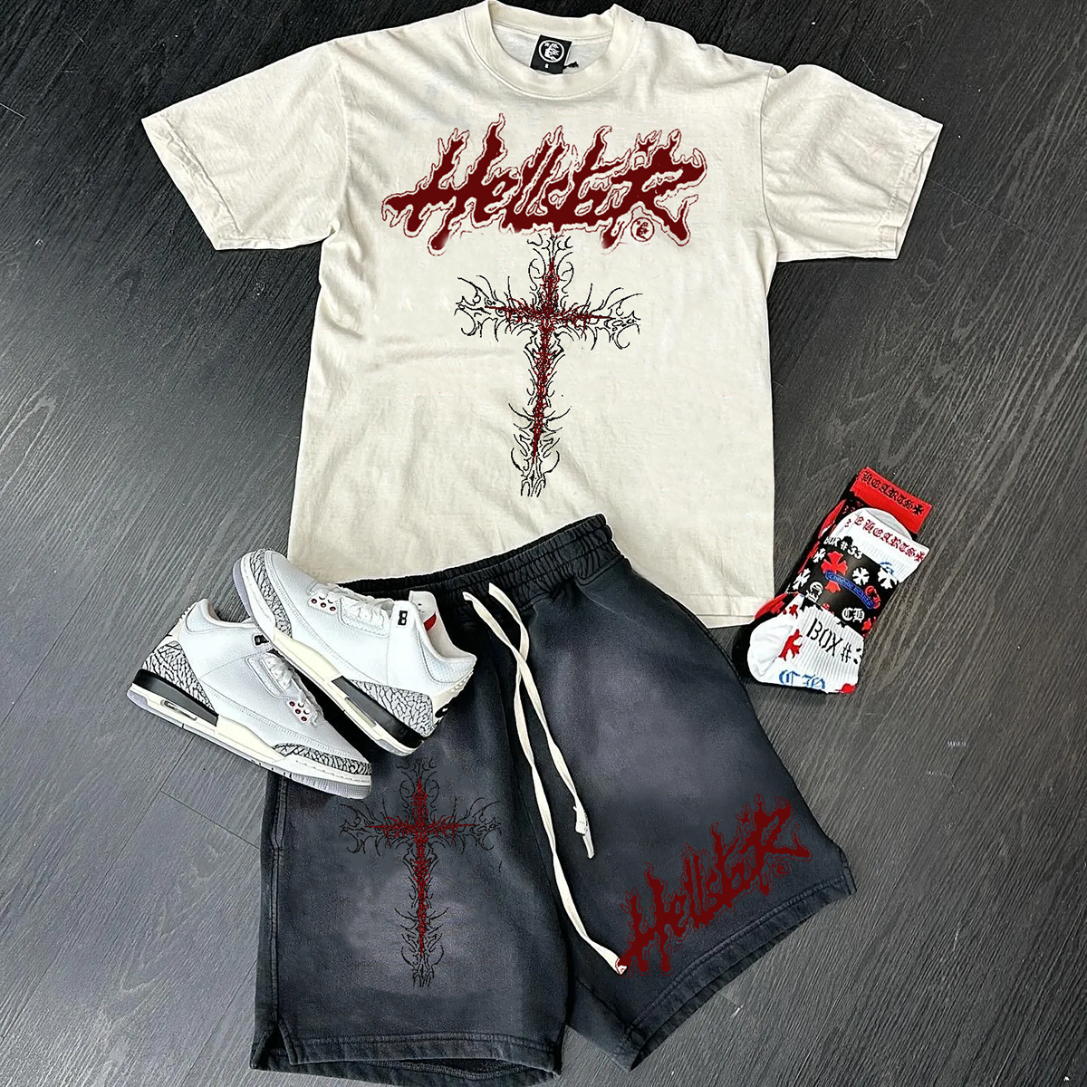 Hellstar T-Shirt And Shorts Co-Ord