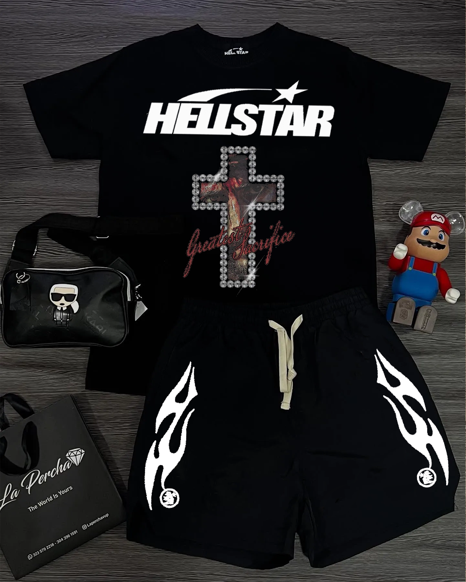 Hellstar T-Shirt And Shorts Co-Ord