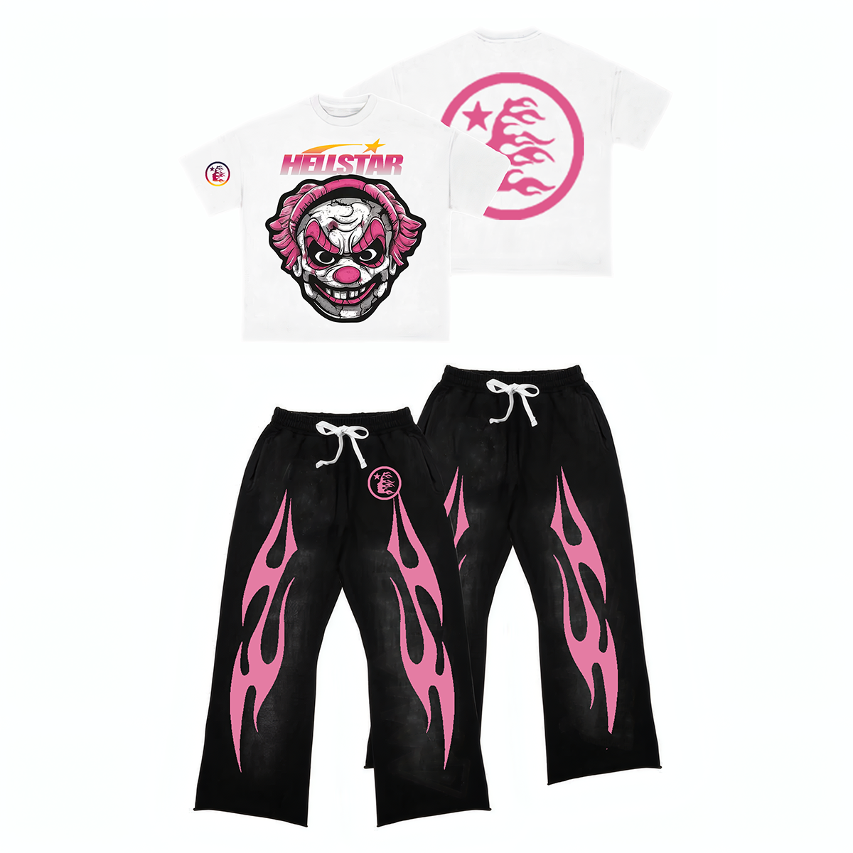 Hellstar T-Shirt Set Short Sleeve Tee and Pants Two Piece Outfits