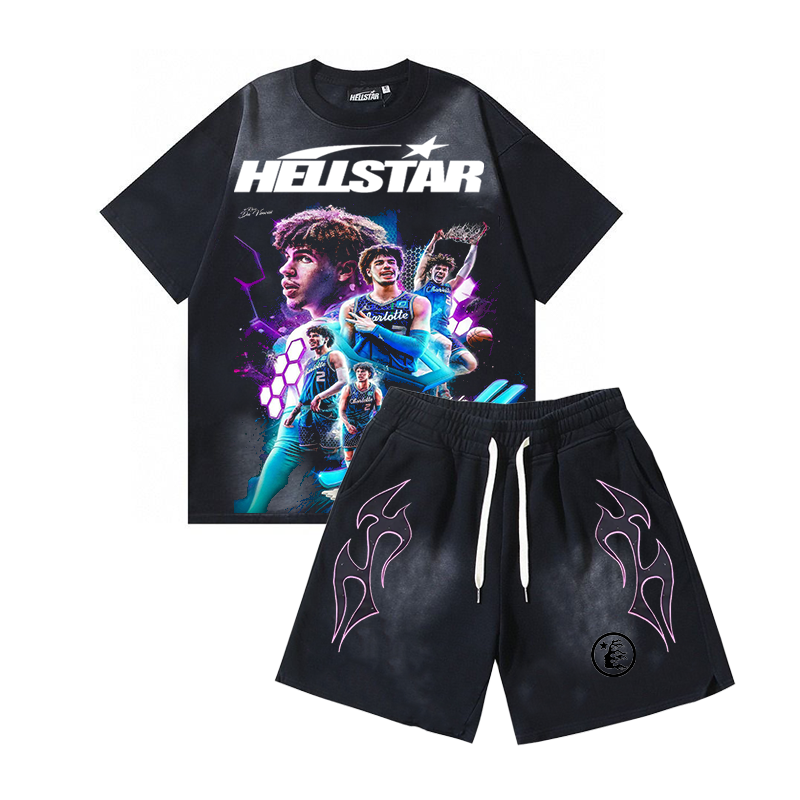 2025 New Limited edition Hellstar T-Shirt And Shorts Co-Ord