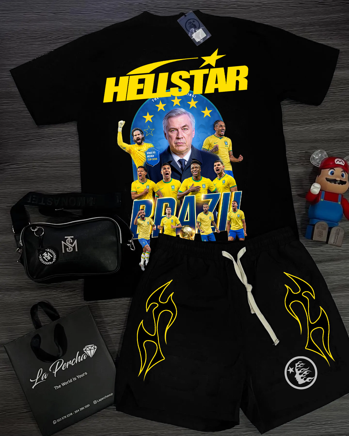 Unisex New Limited edition Hellstar T-Shirt And Shorts Co-Ord