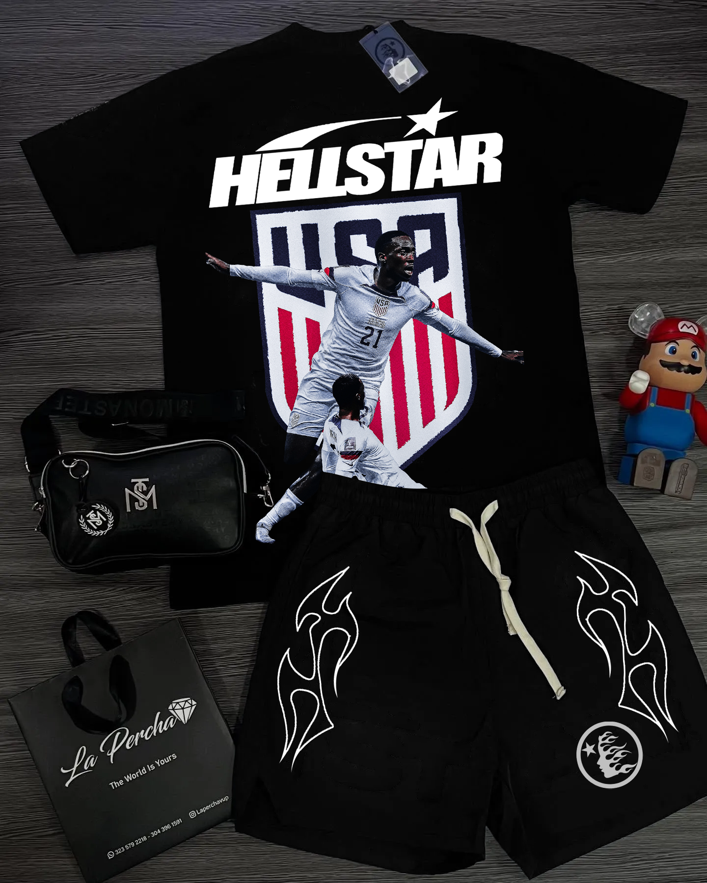 Unisex New Limited edition Hellstar T-Shirt And Shorts Co-Ord