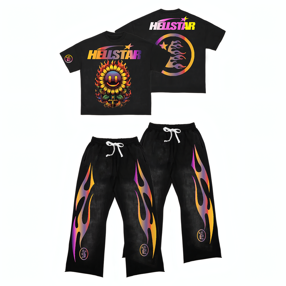 Hellstar T-Shirt Set Short Sleeve Tee and Pants Two Piece Outfits