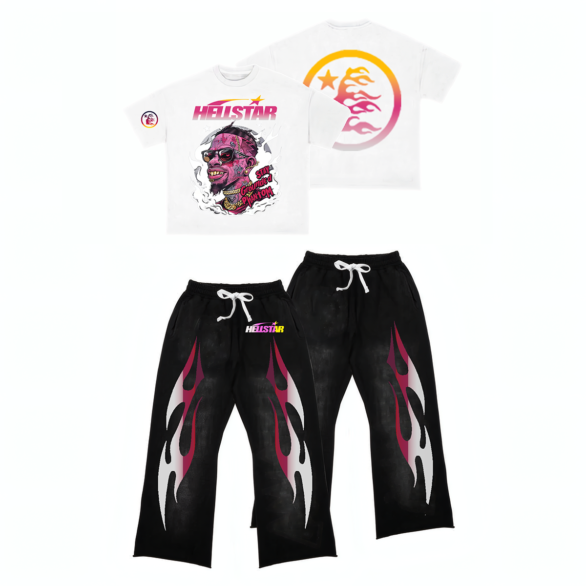Hellstar T-Shirt Set Short Sleeve Tee and Pants Two Piece Outfits