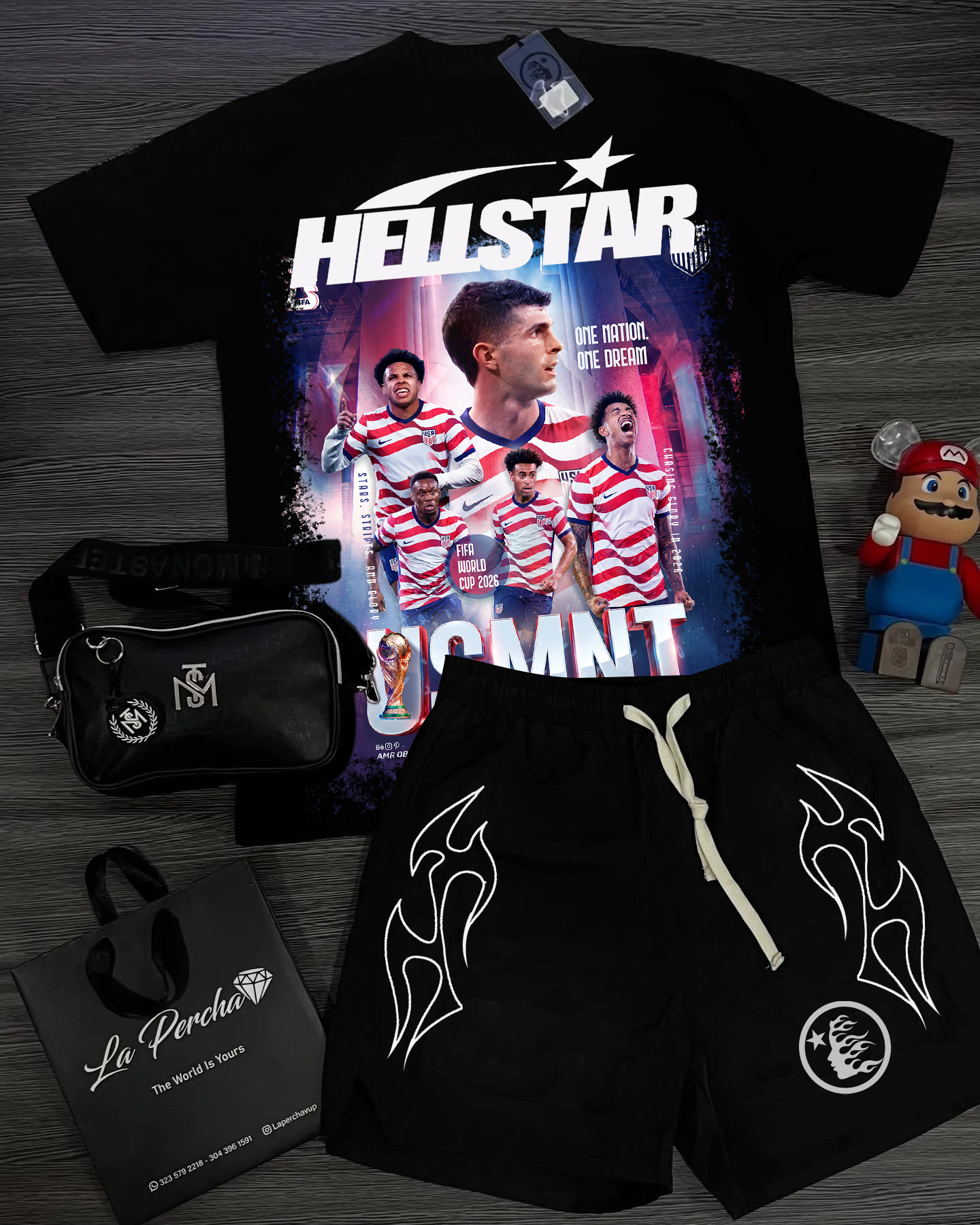 Unisex New Limited edition Hellstar T-Shirt And Shorts Co-Ord