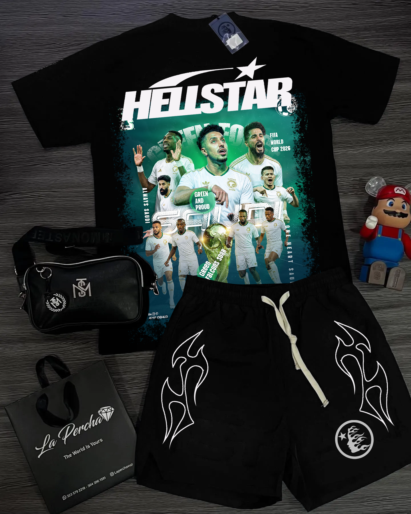 Unisex New Limited edition Hellstar T-Shirt And Shorts Co-Ord