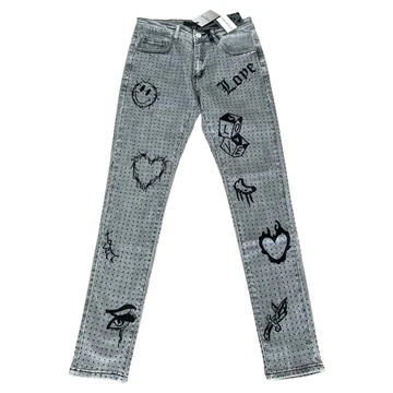 REVEER Vintage Graffiti Letters Flared Pants