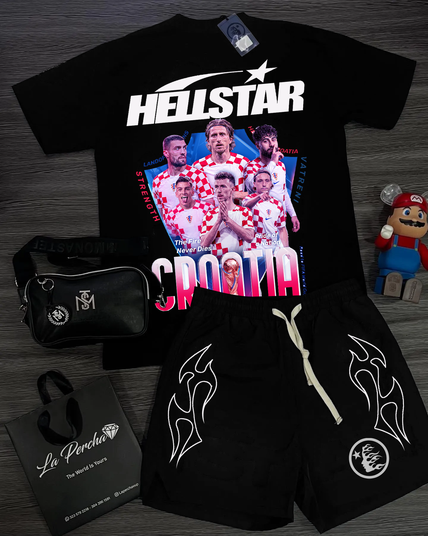 Unisex New Limited edition Hellstar T-Shirt And Shorts Co-Ord
